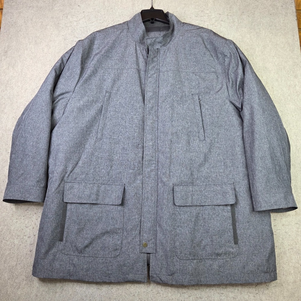 Cutter & Buck Insulated Jacket Mens 4XB Gray Full Zip Snap Winter Thick